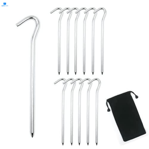 12Pcs Aluminium Tent Stakes for Sand,Beach Camping-7 7Inch, Silver 12Pack