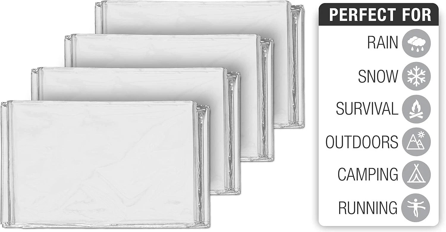 10 Pack Mylar Emergency Blankets Survival Compact Insulated Camping First Aid
