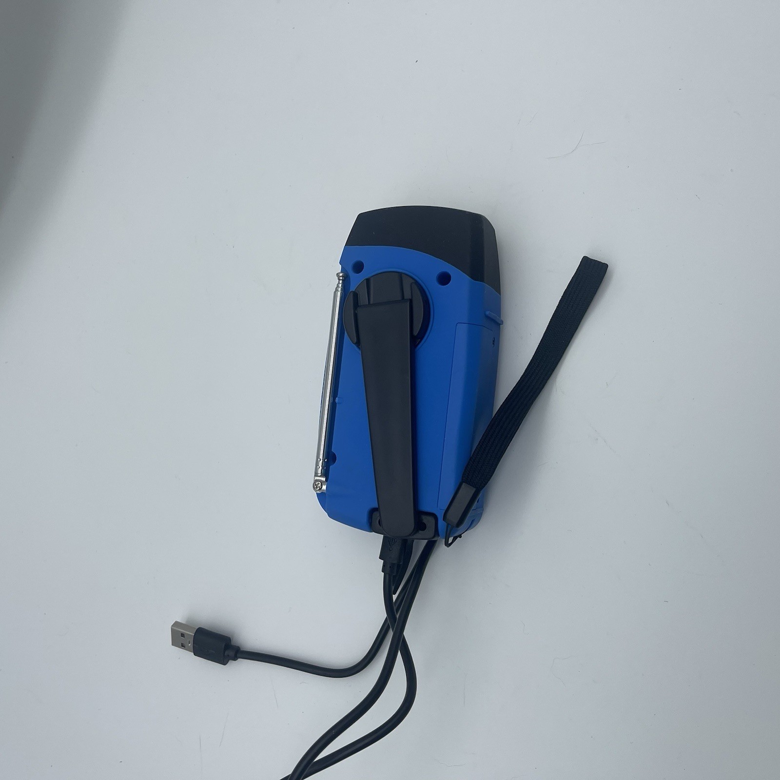 Portable Solar Emergency Weather Radio Hand Crank AM/FM NOAA Survival Blue