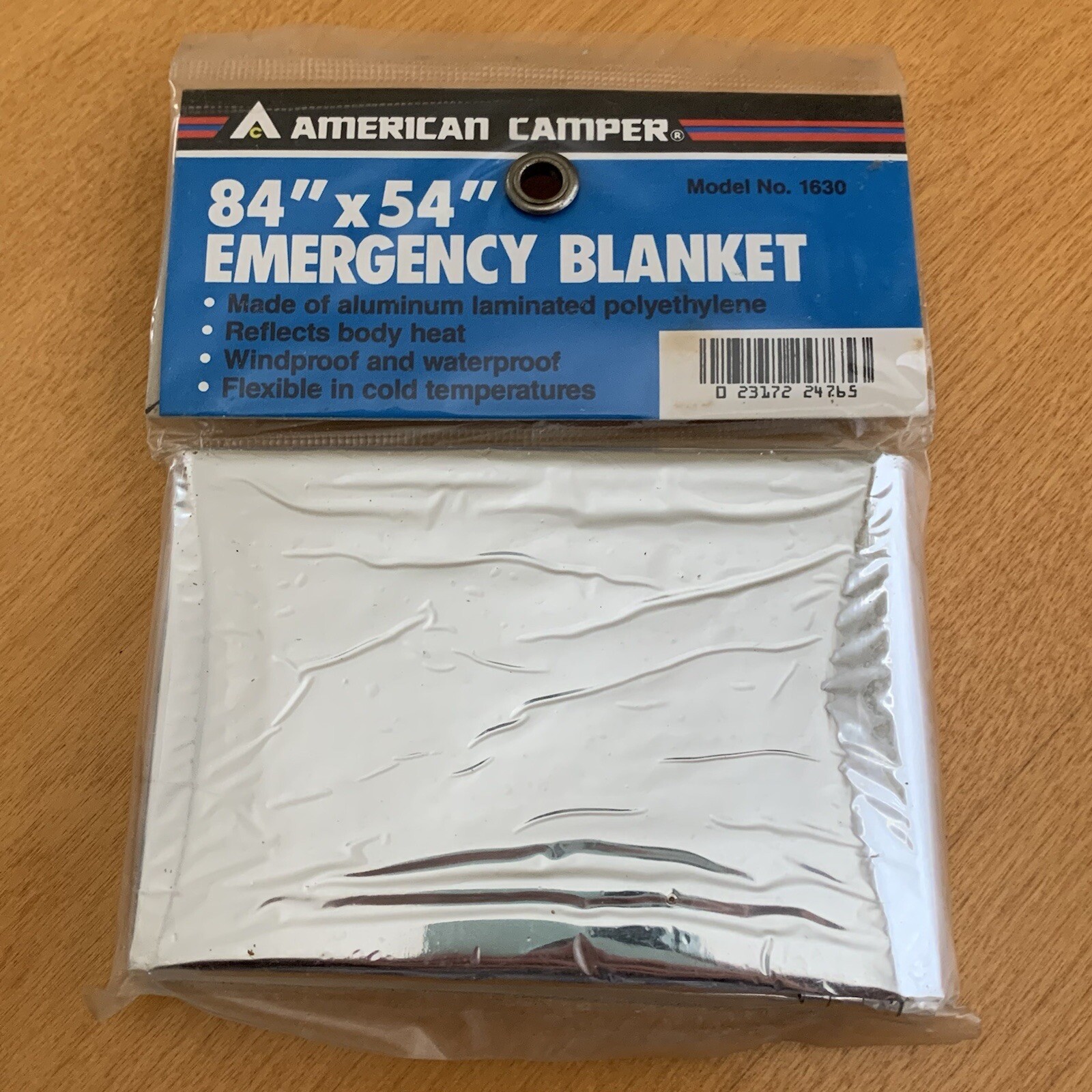 American Camper Emergency Blanket 84”x54” Silver Windproof Waterproof Survival