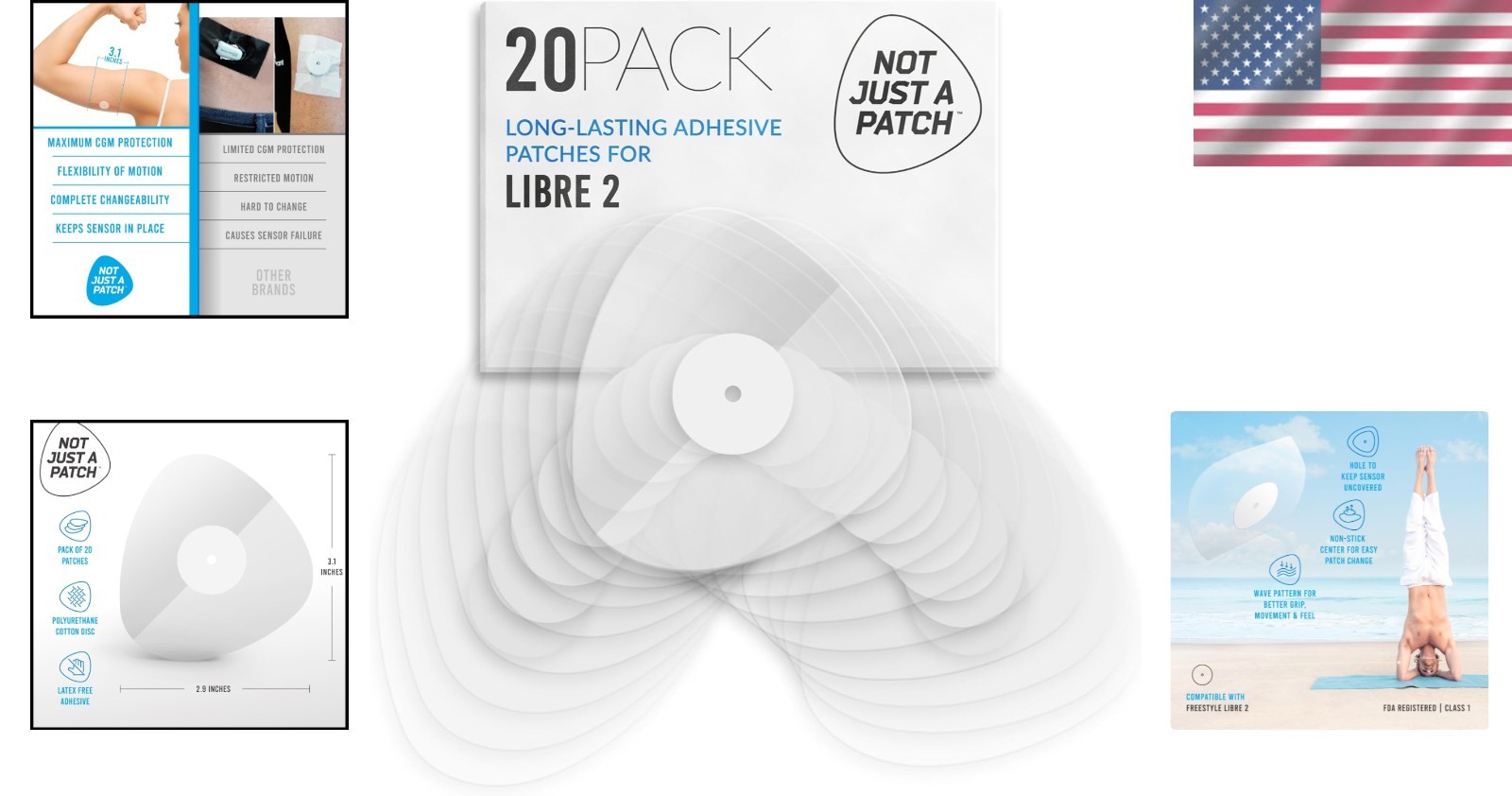 Durable Freestyle 2 Sensor Covers 20 Pack – Water Resistant