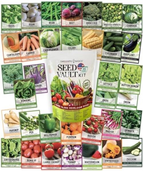 Ultimate Survival Seed Kit – 140 Heirloom, Non-GMO Varieties | Over 73,000