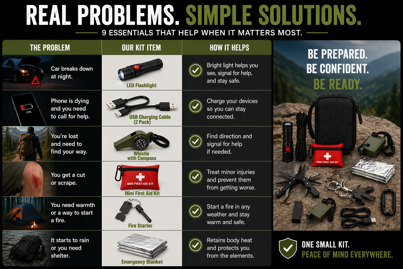 Emergency Survival Kit Bug Out Bag Camping Hiking Tactical Gear First Aid