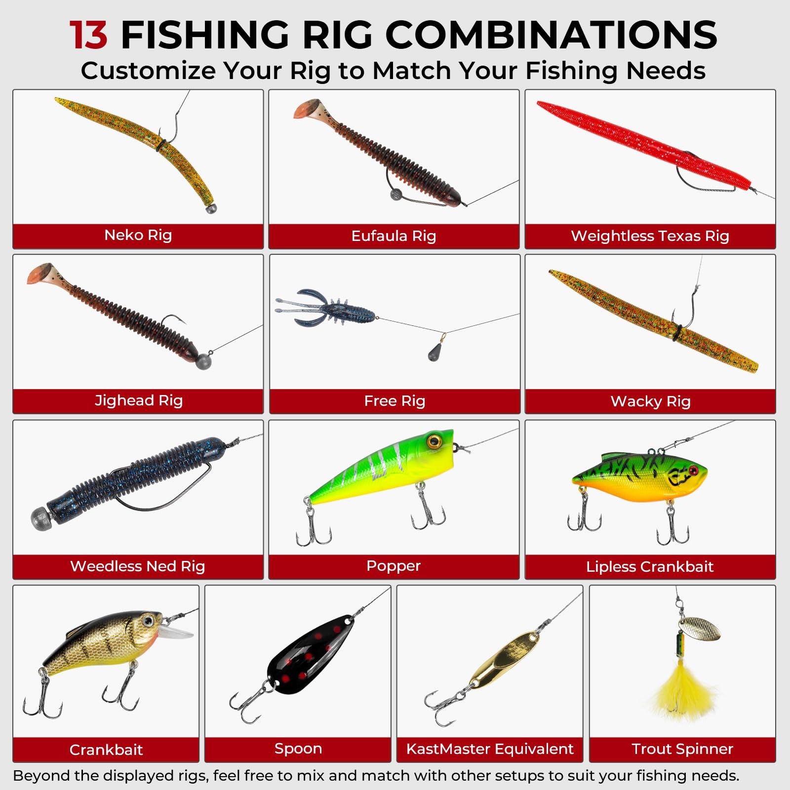 MadBite by KastKing 143pcs Freshwater Fishing Lure Kit, Includes Crankbaits,…