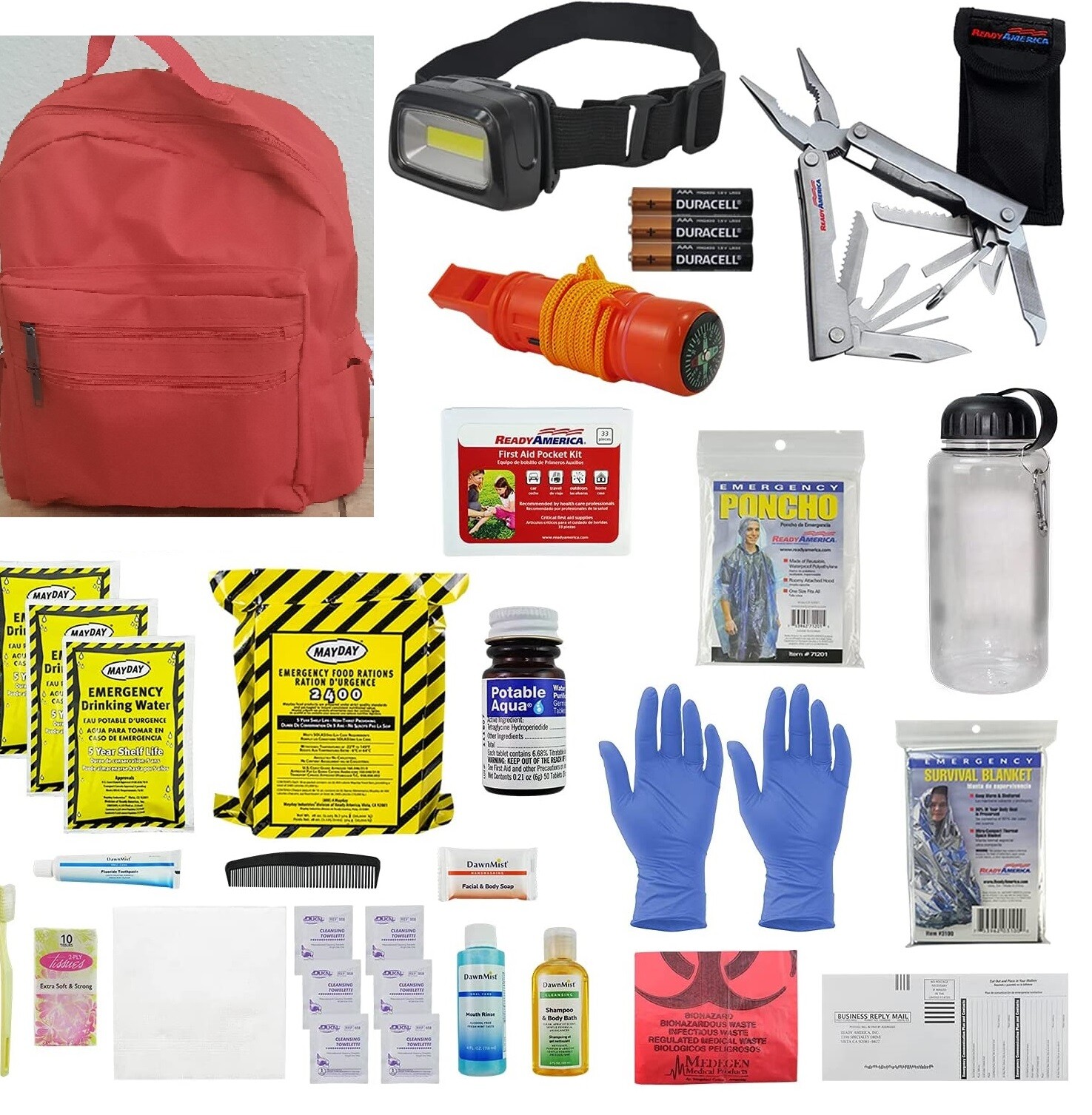 Ready America 70185 72 Hour Emergency Kit, 1-Person, 3-Day Deluxe Backpack
