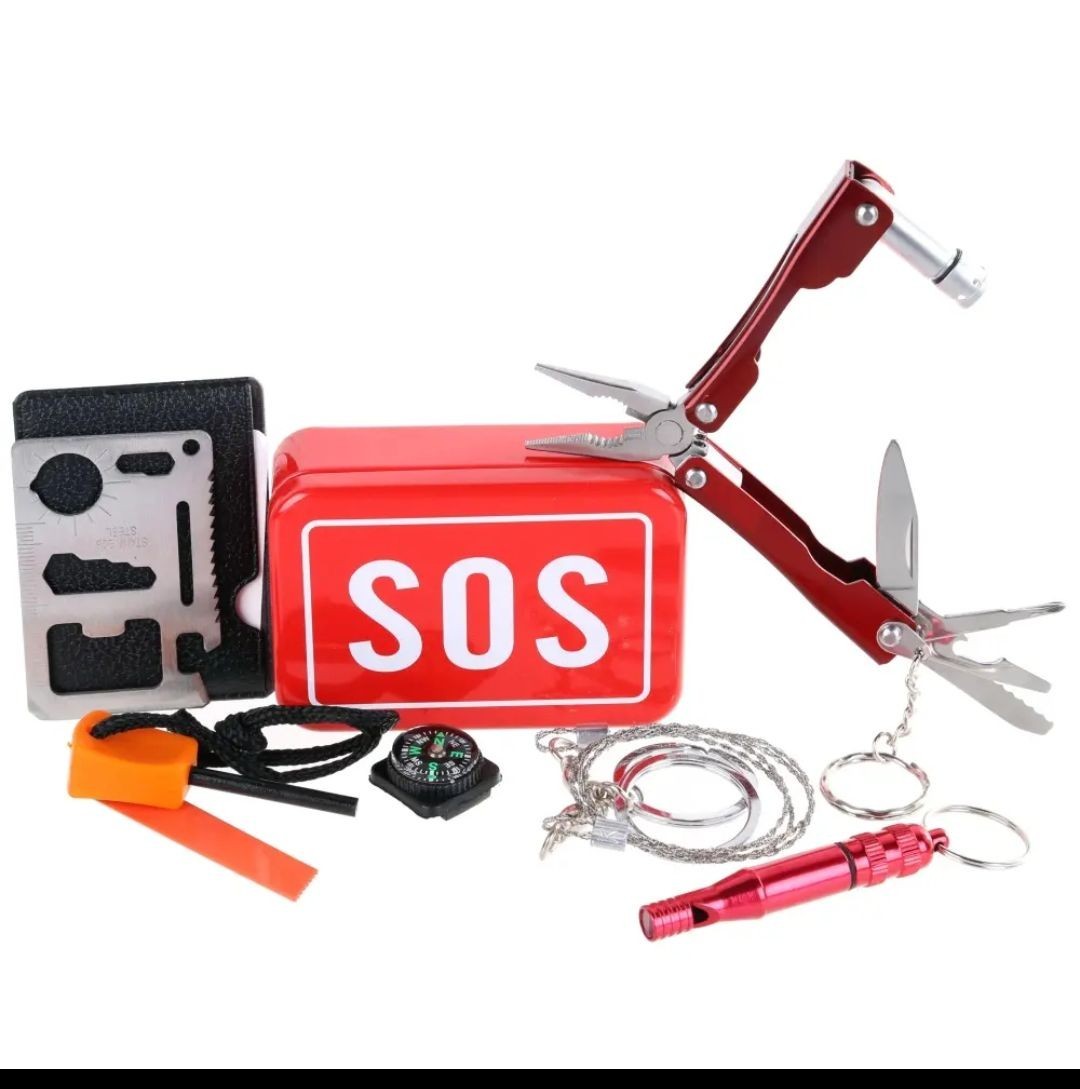 6pcs/ set Outdoor, servival kit, Wilderness Tool Set, Emergency Kit, SOS Box