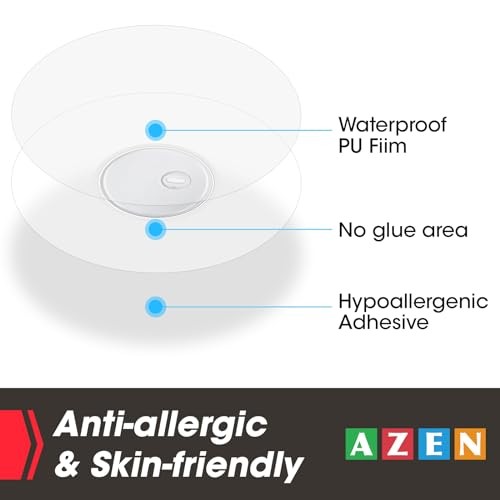 Azen 60 Freestyle Sensor Covers Libre 3 Waterproof Adhesive Patches Transparent