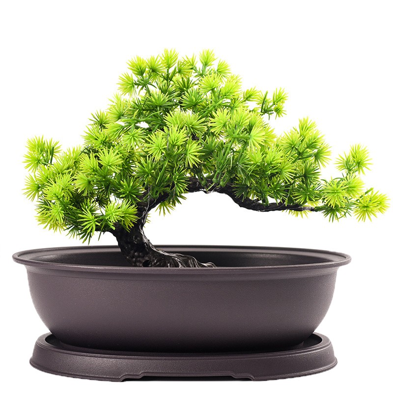 Flowerpots Plastic Imitation Purple Clay Plants Pots Garden Bonsai Pot Trays