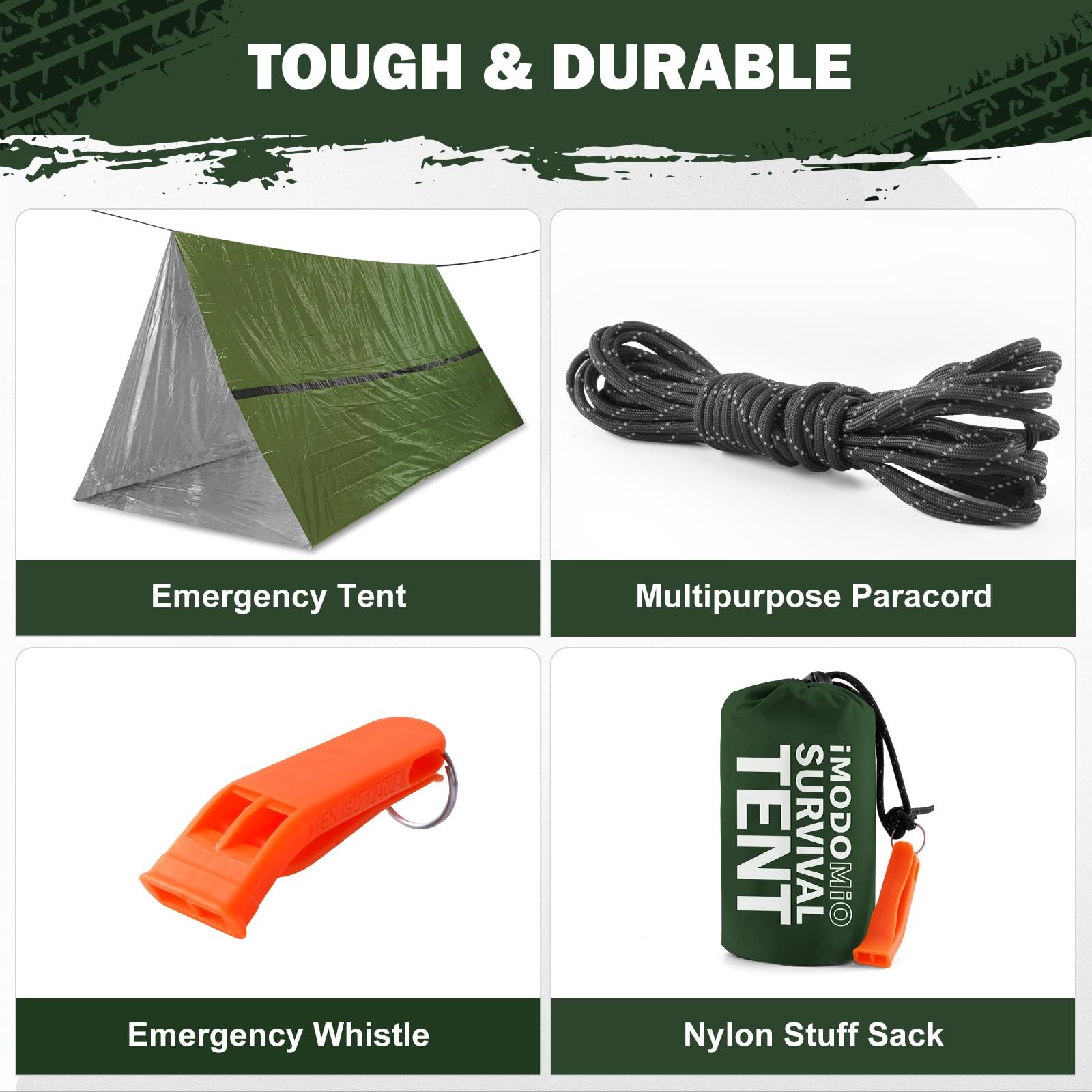 Life Emergency Tent Survival Shelter – 2 Person Mylar Waterproof Tube Tent wi…