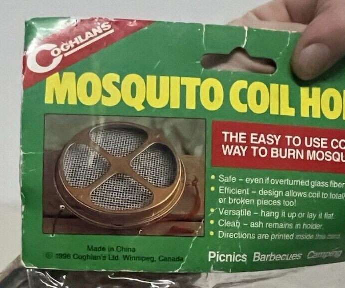 Retro Coghlan’s Mosquito Coil Holder NEW Sealed 1996 Fiber Mesh Coil Holder
