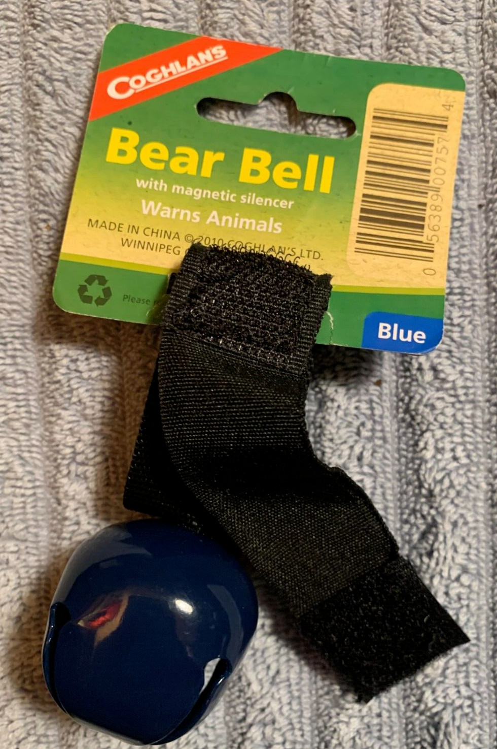 NEW Coghlan’s Bear Bell Blue w/Magnetic Silencer/Hook & Loop Strap Camp Dog 0757