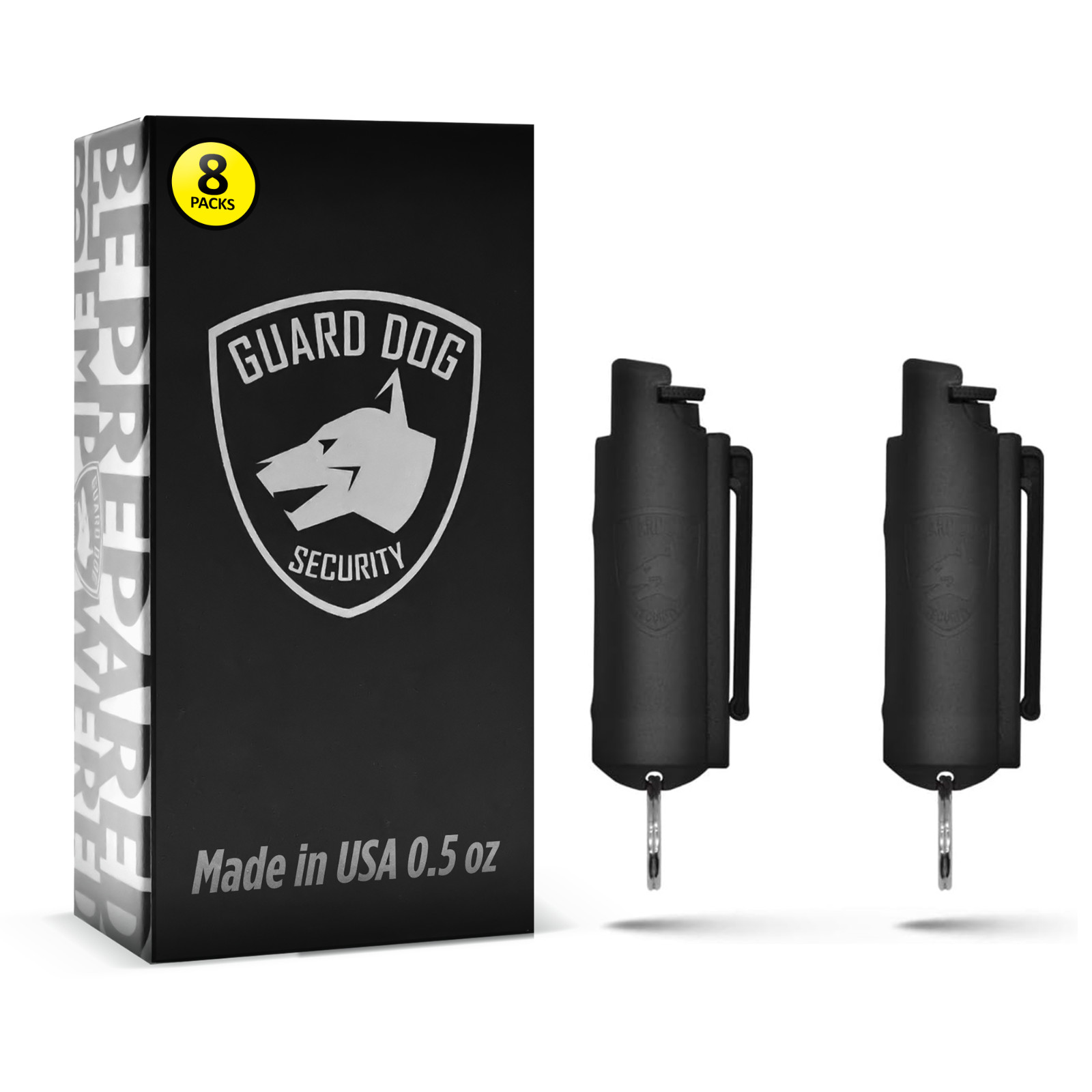 Quick Action Pepper Spray Hard Case with belt clip | 8 Pack