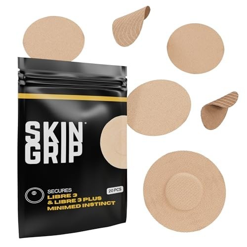 Waterproof Sweatproof Adhesive Patches for Freestyle Libre 3 – 20 Pack, Tan, CGM