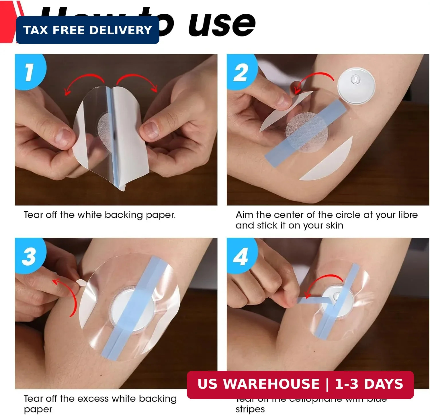 60 Pack Freestyle Sensor Covers for Libre 2/3,Waterproof Sensor Patches,Adhesive