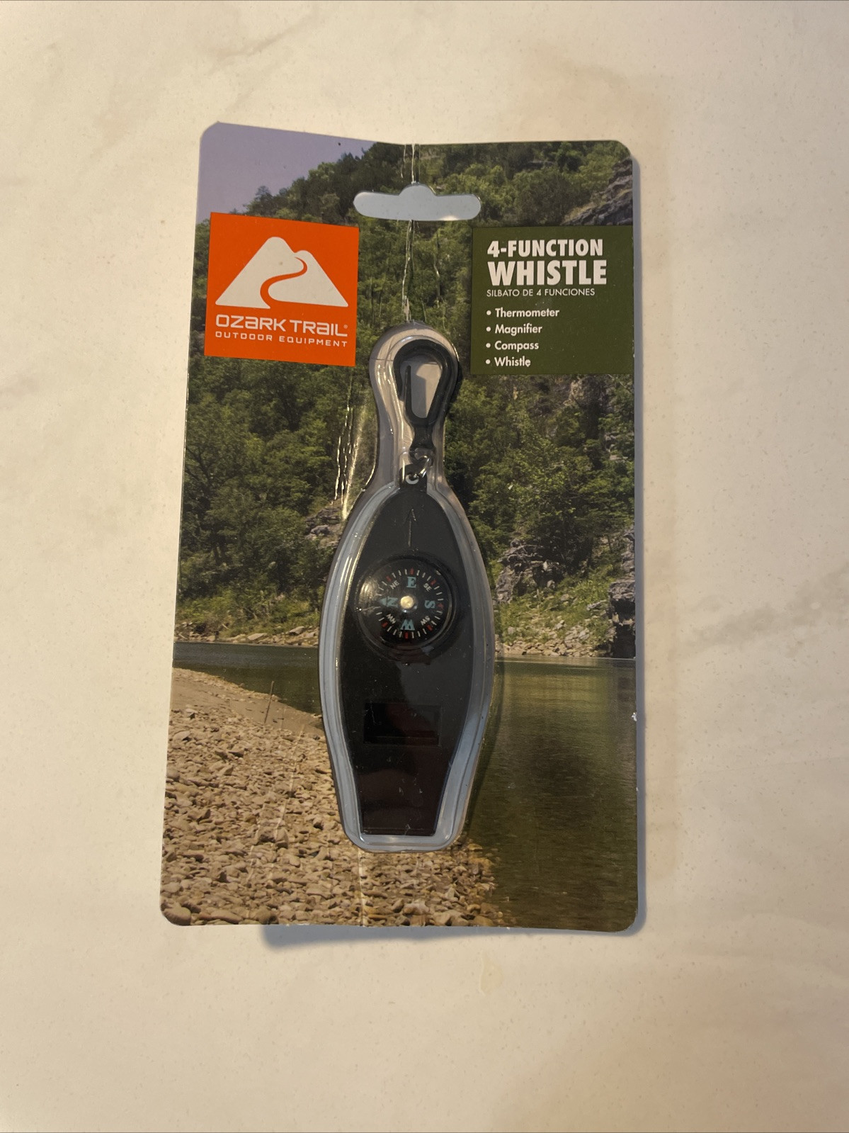 Ozark Trail 4-Function Whistle-thermometer, Magnifier, Compass, Whistle- New