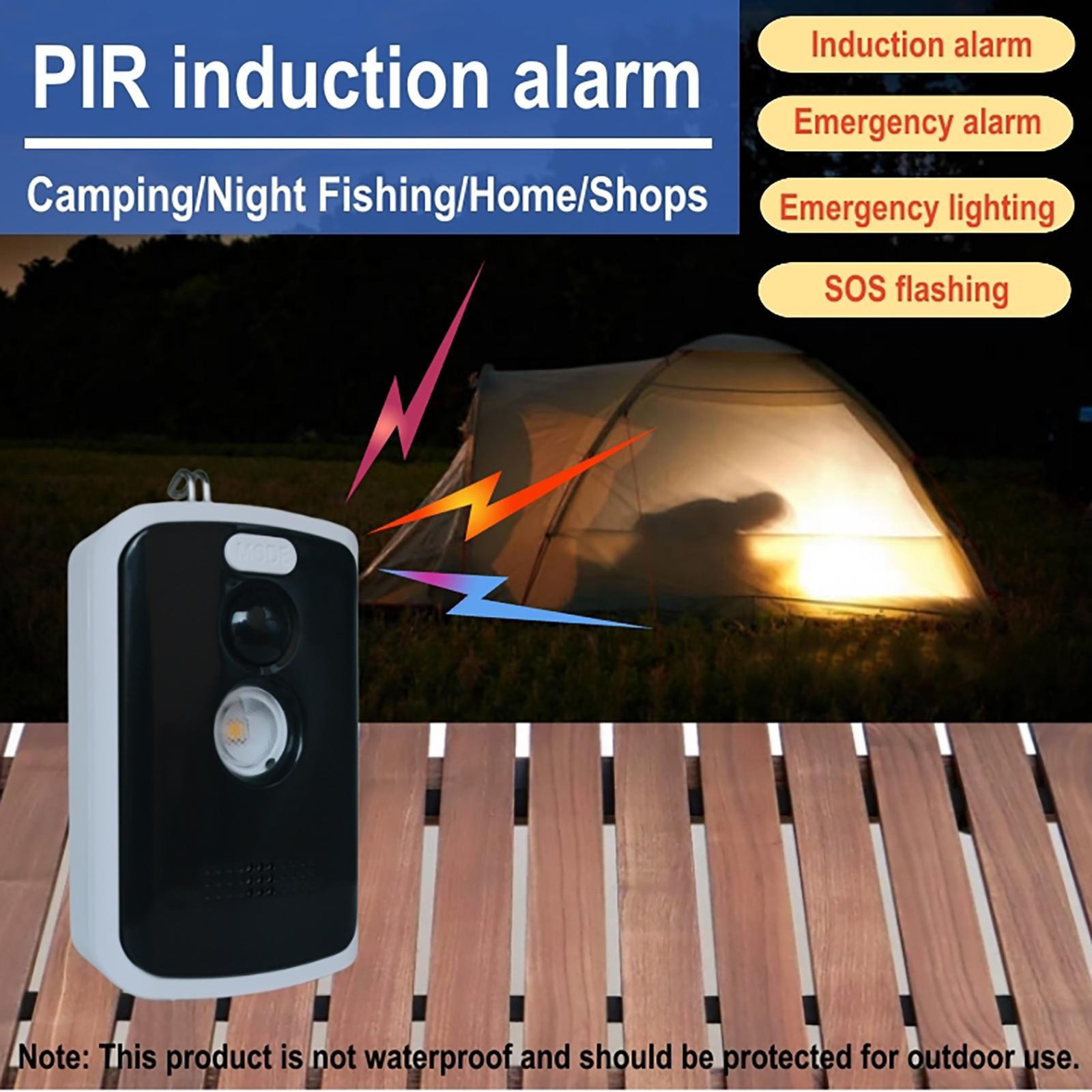 Motion Sensor Alarm Perimeter Outdoor Camp Safe Outdoor Burglar Alarm 125db