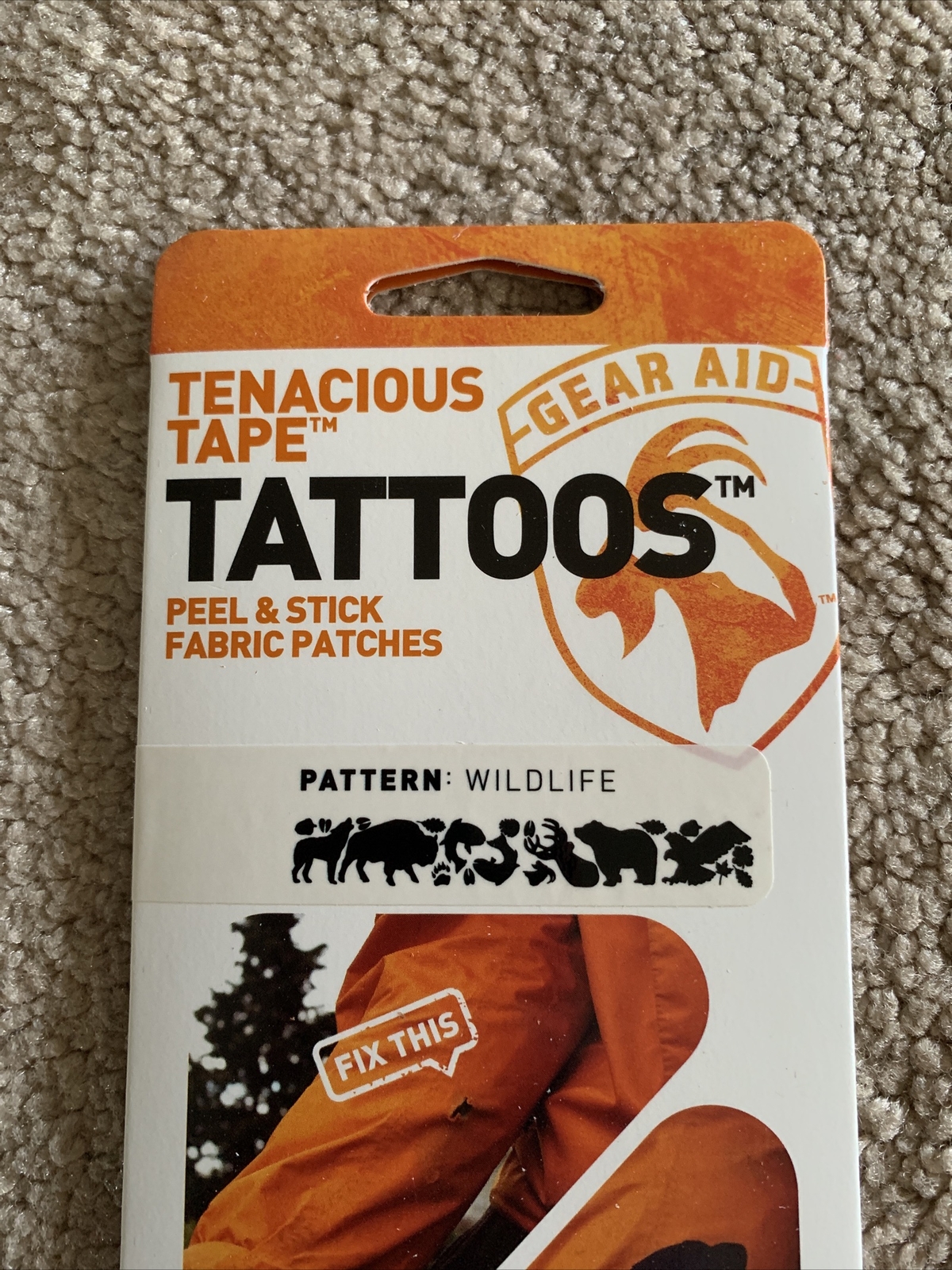 LOT OF 2 NEW Gear Aid Tenacious Tape Tattoos Fabric Repair Tape Patches WILDLIFE