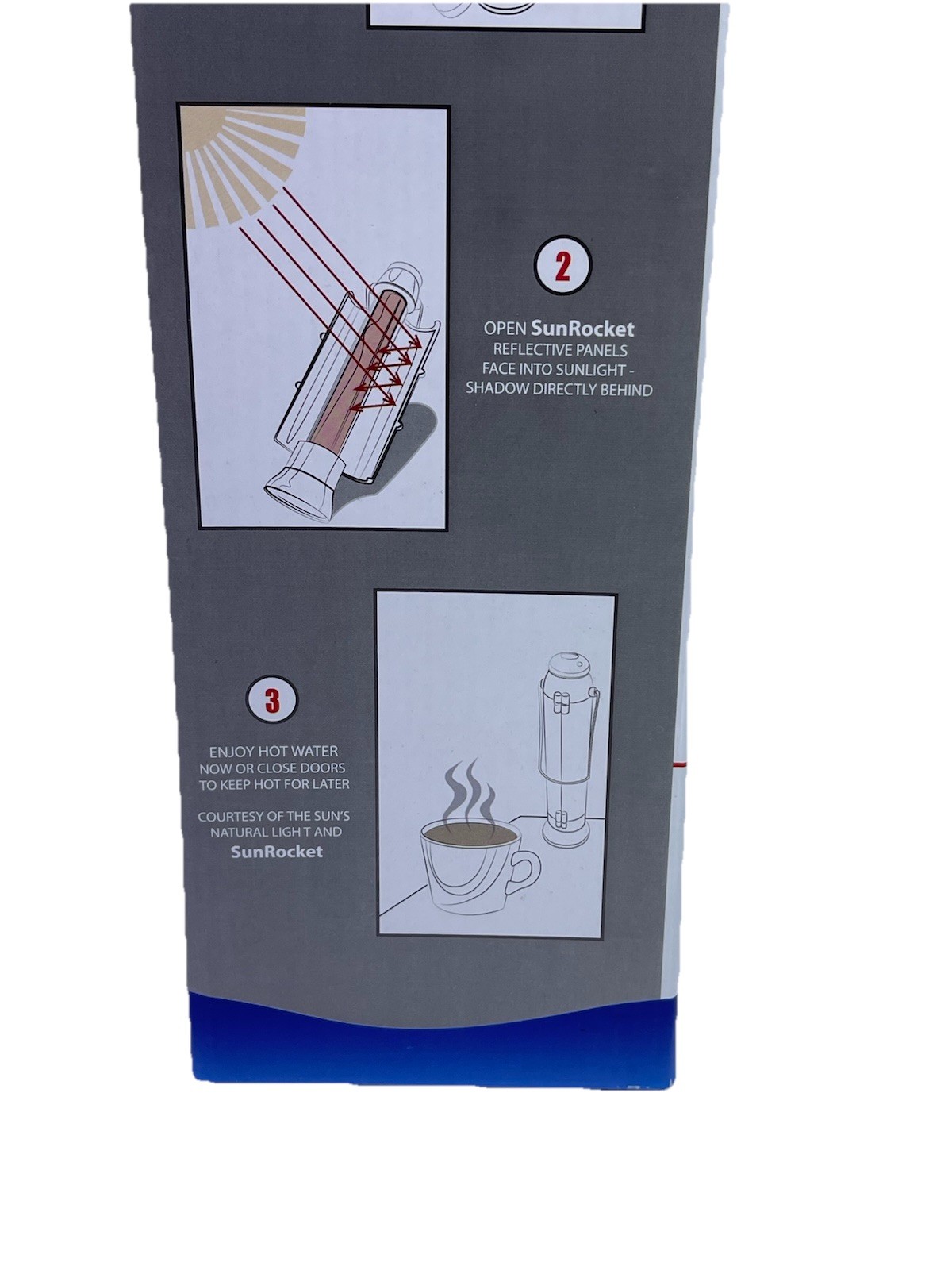 SUNROCKET Solar Water Heater Thermos Portable Outdoor Clean Hot Water Beverage