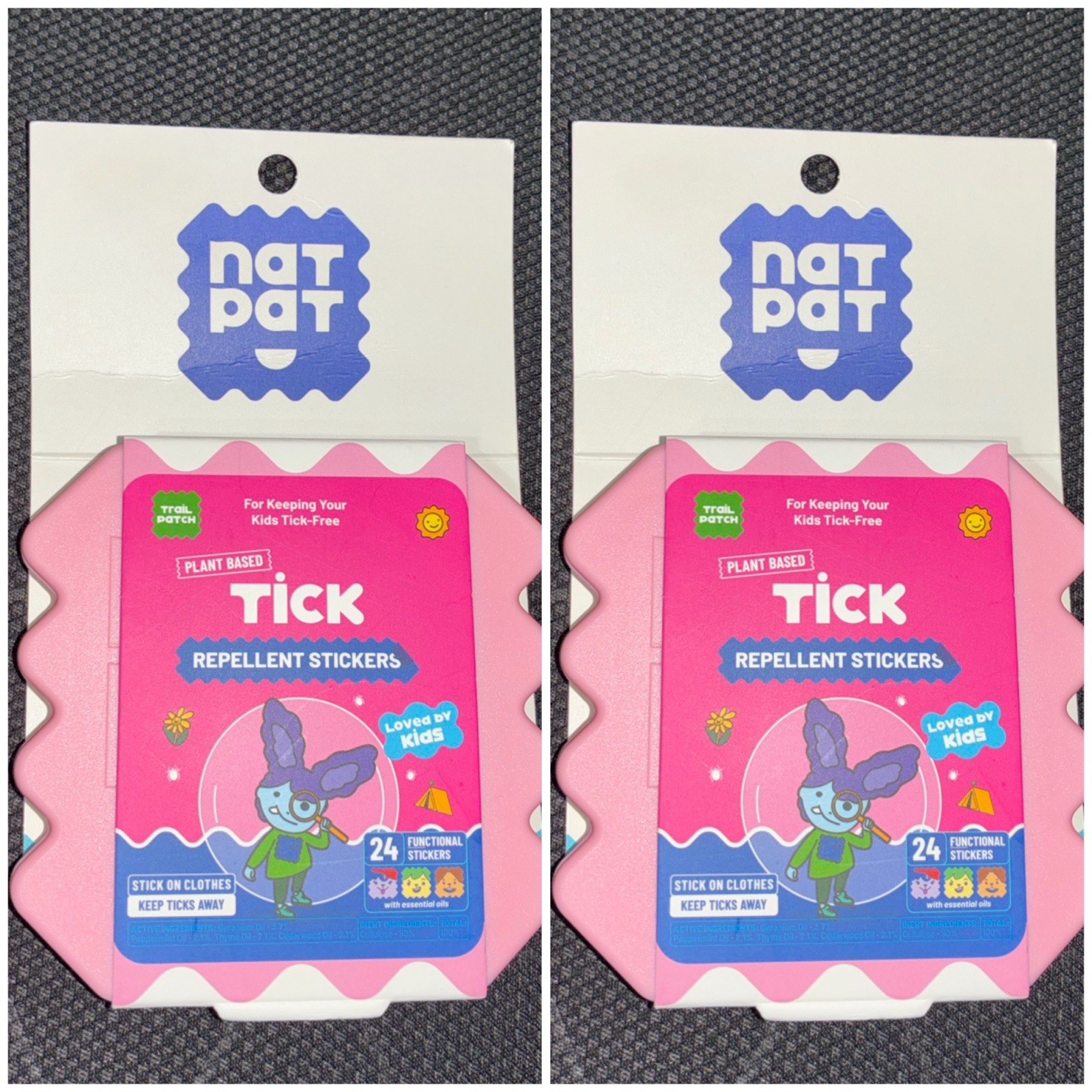 Lot of 2 Packs (48) NATPAT TrailPatch Tick Stickers for Kids All Natural NWT
