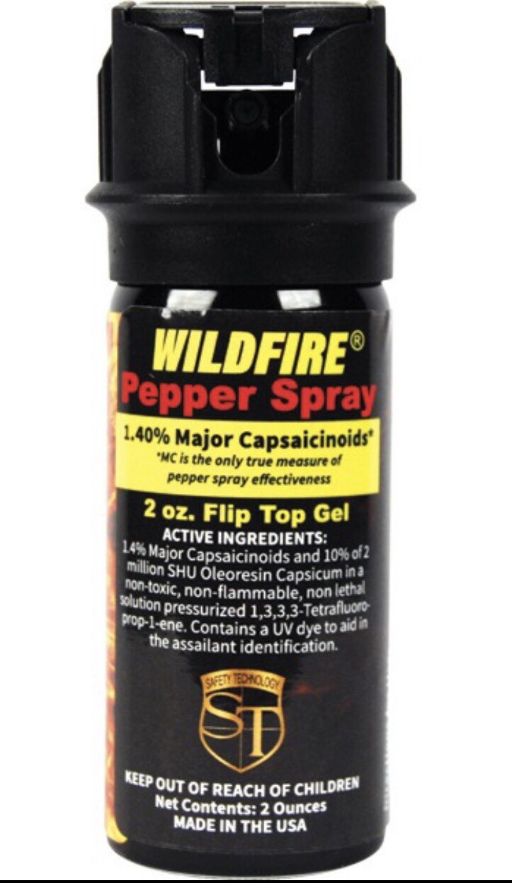 WILDFIRE STICKY Pepper GEL Spray 1. 4 MC 10% OC UV Dye SELF DEFENSE 2 oz HOT HOT