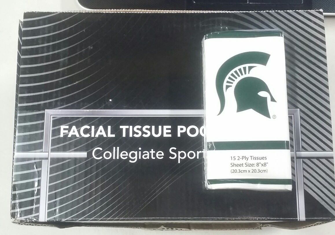 Lot of 12 Michigan State Spartans Facial Tissue Paper Travel Packs Car Purse MSU