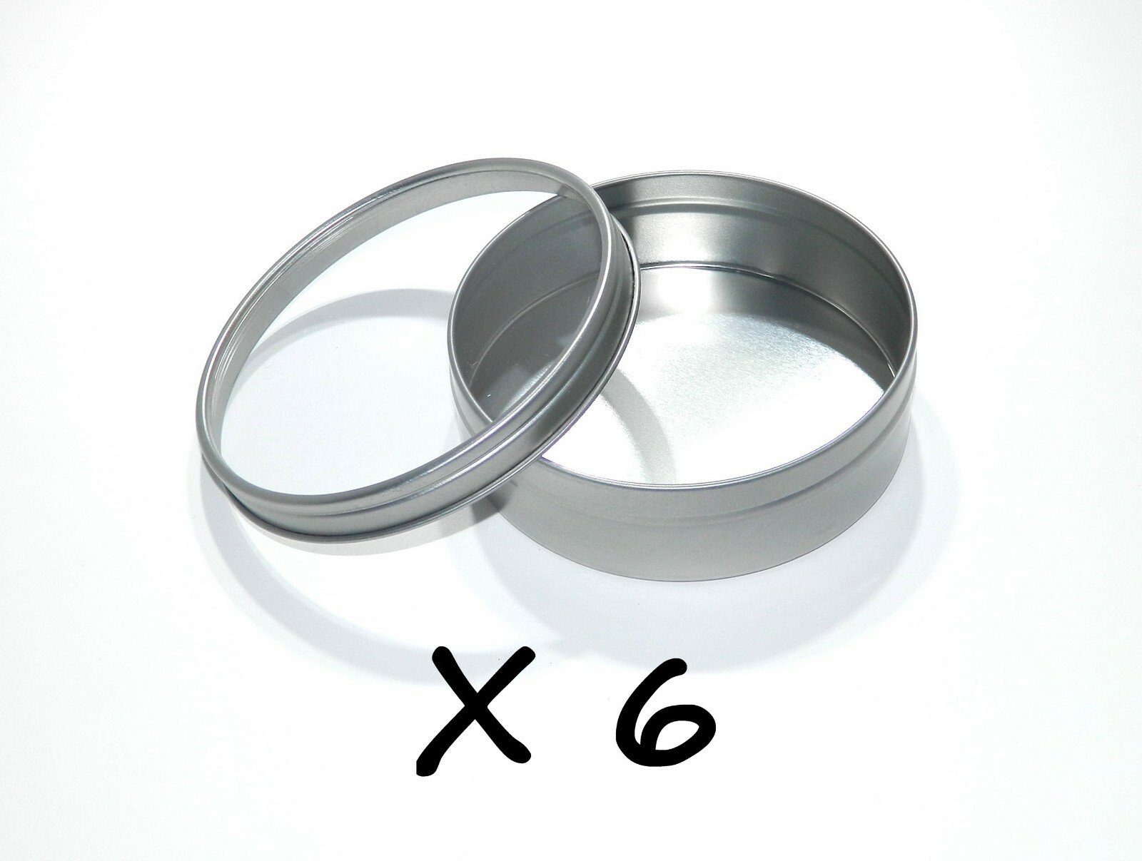 8 oz Round Metal Window See Through Slip-Lid Tin Can Survival Craft Container X6