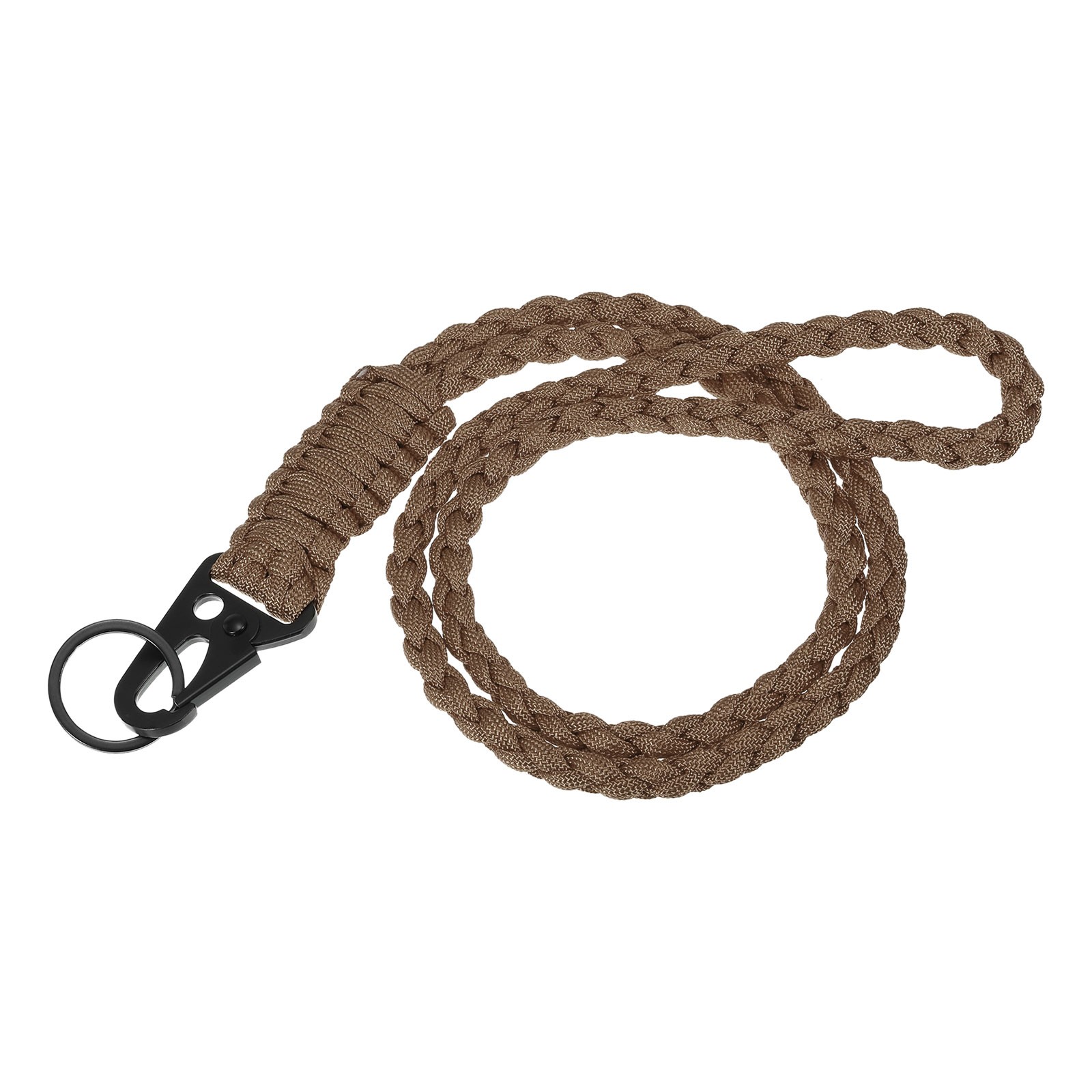 22″ Paracord Neck Lanyard Keychain Braided Strong Lanyard with Brown