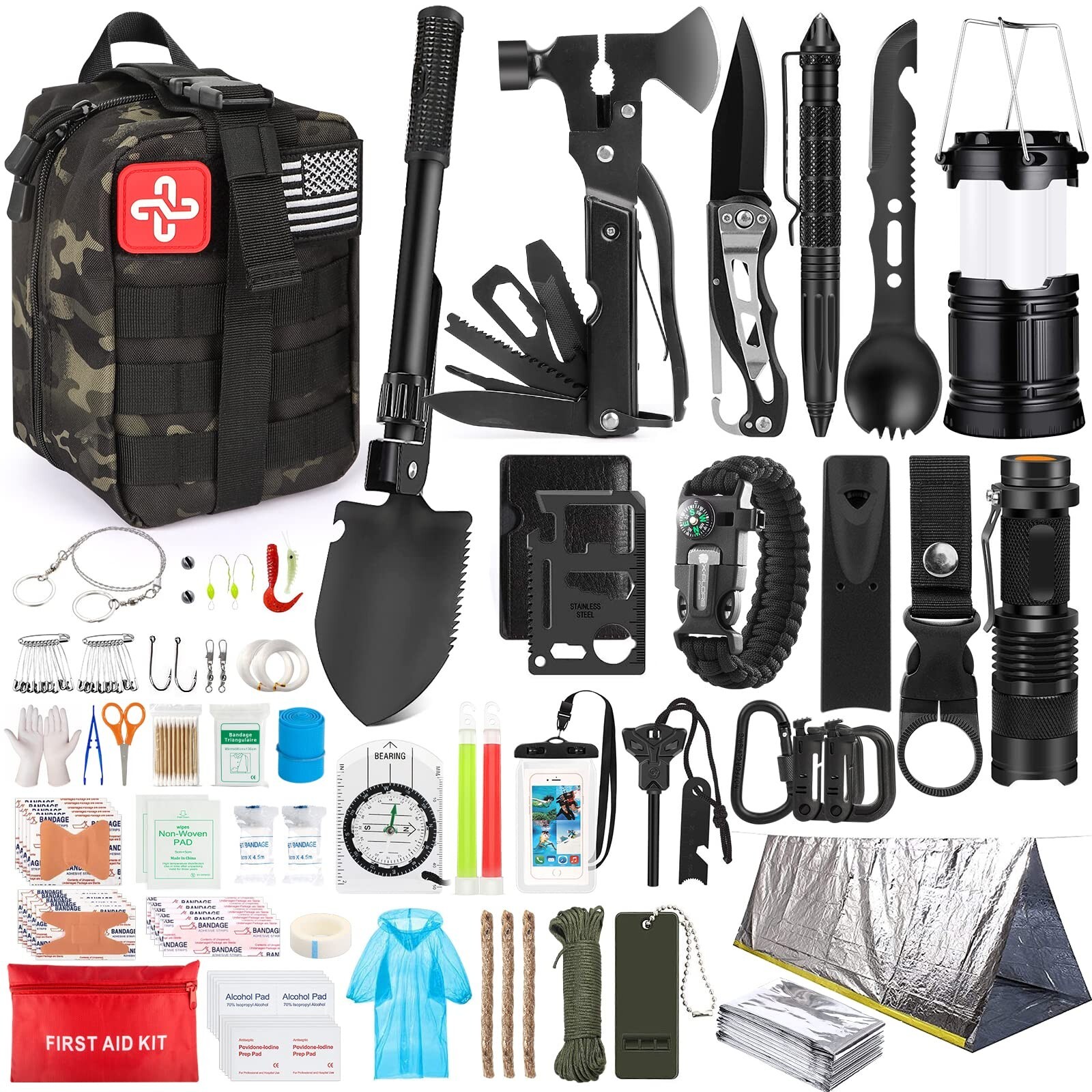 Survival Kit, 250Pcs Survival Gear First Aid Kit with Molle System Compatible…