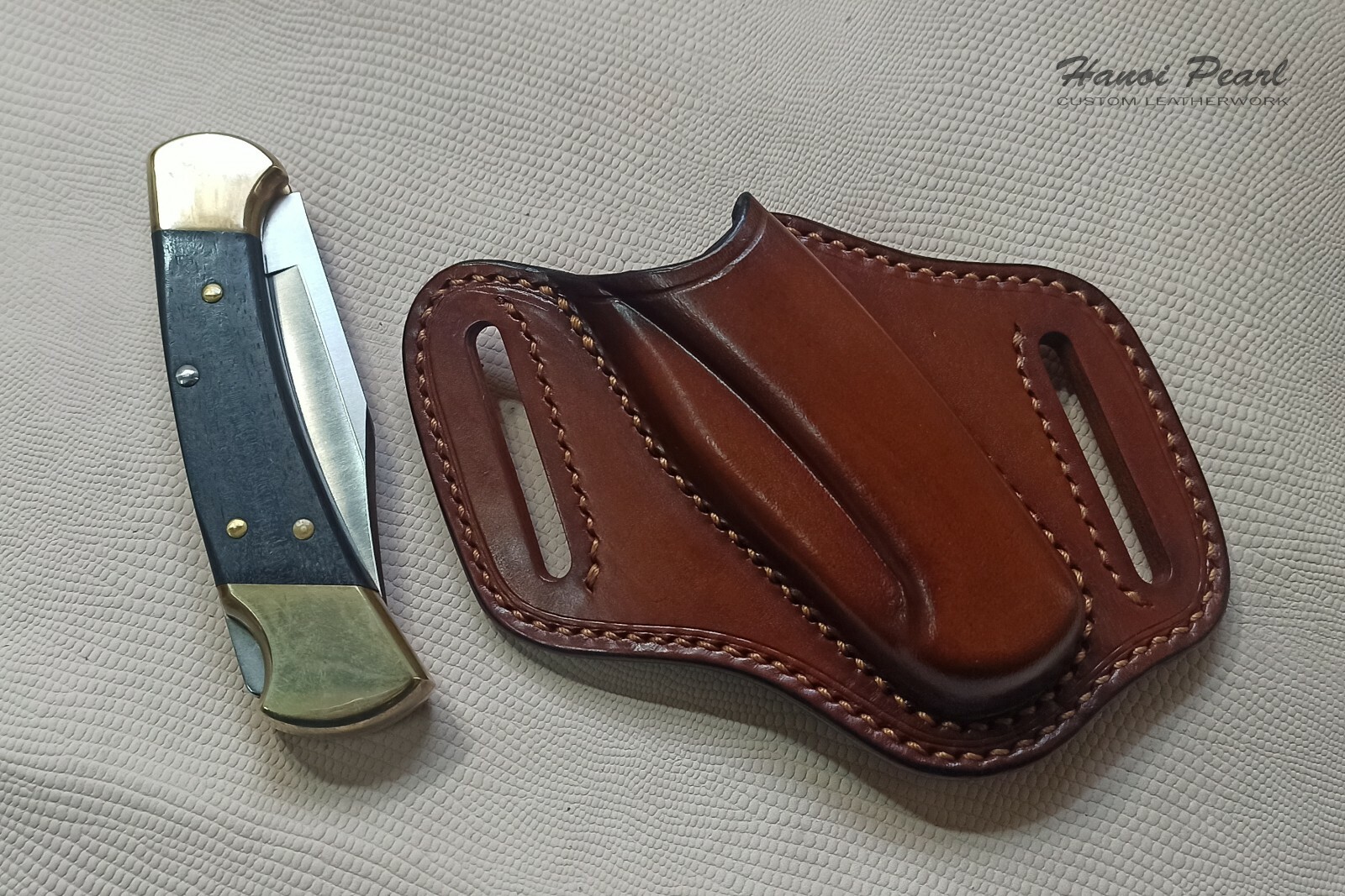 Custom Canted Cross Draw Leather Sheath for Buck 112 Ranger [Sheath Only]