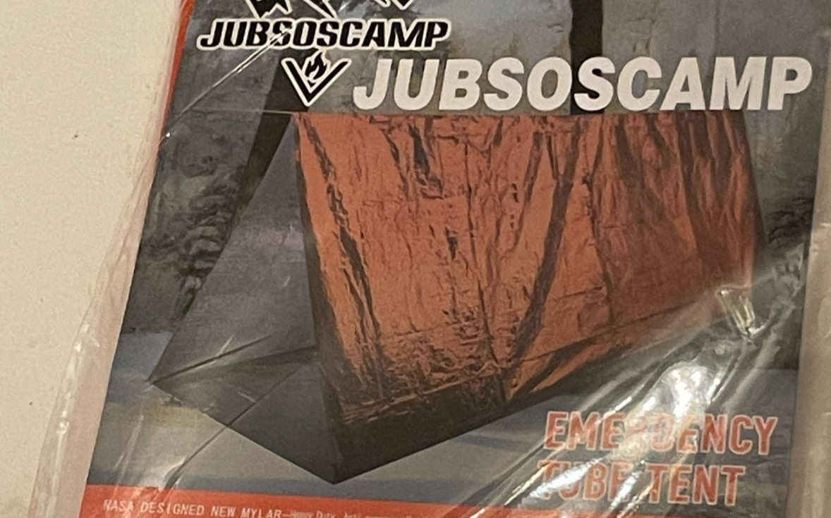 Jubsoscamp Tent Emergency Tube Tent 5×8 Ft Max Heat Retention Mylar Material.