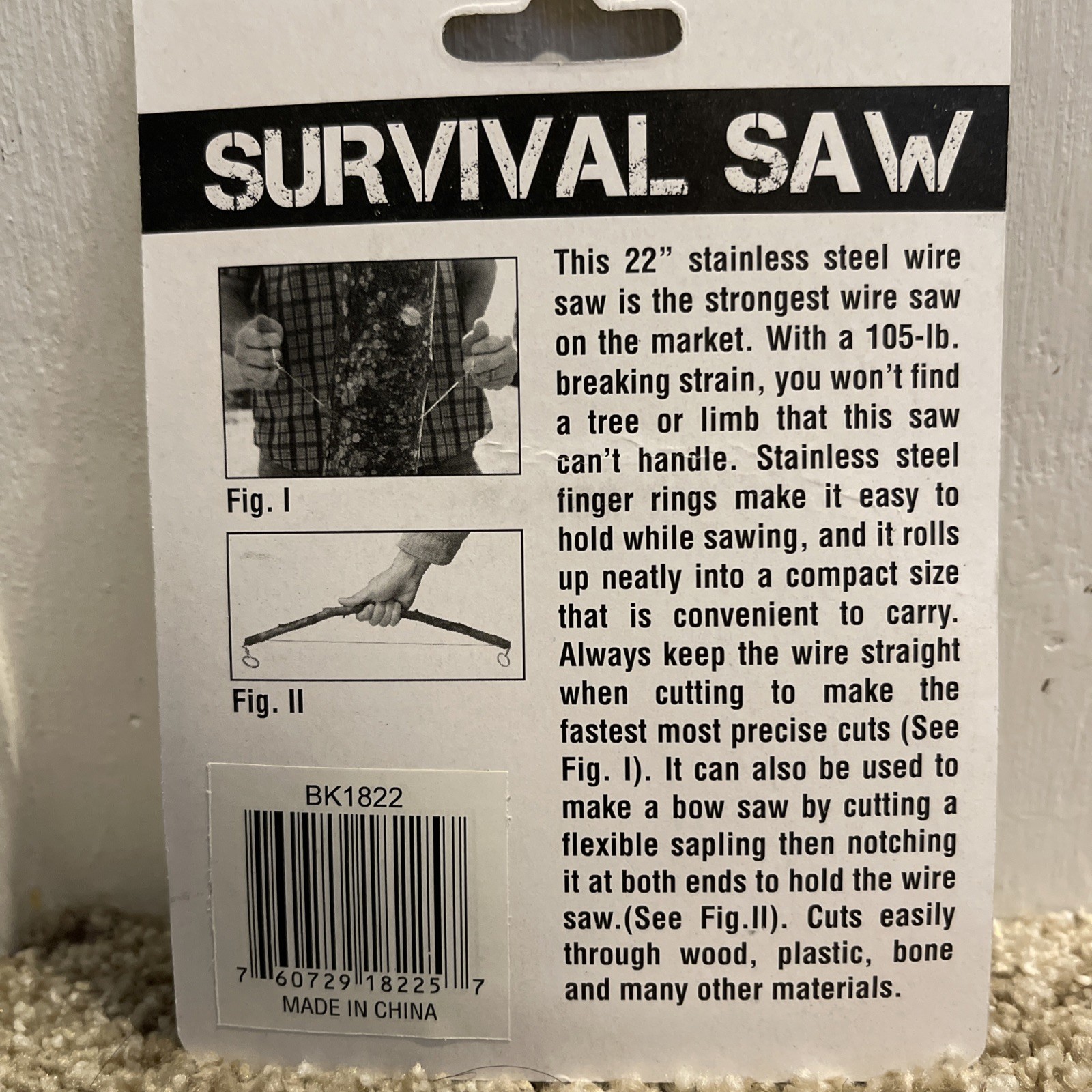 Survival Saw Outdoors Camping Hunting Emergency Gear – BONUS opened Saw Free