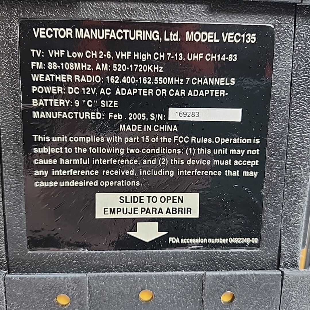 Vector STORMTRACKER TV Lantern AM/FM NOAA Weather Radio Alert VEC135 – TESTED