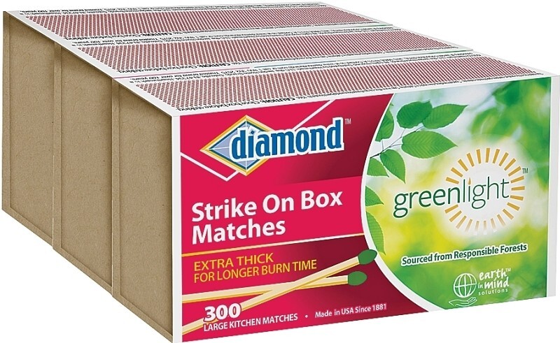 3 PACKS (300 COUNT) DIAMOND STRIKE ON BOX MATCHES FACTORY SEALED FRESH 4156998
