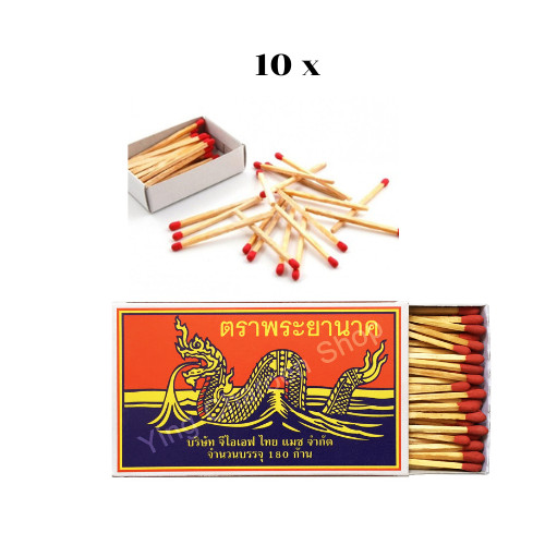 Red Stick Original Phrayanak Thai Wooden Matches Cigar (10Boxes)