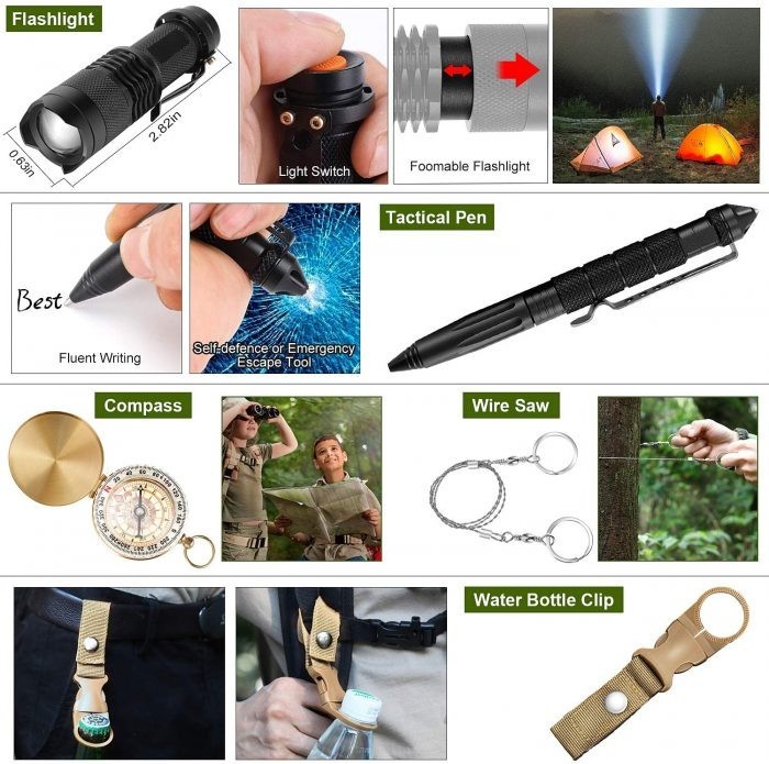 Tactical Emergency Equipment Survival Kit Outdoor Sport Hiking Camping SOS Tool