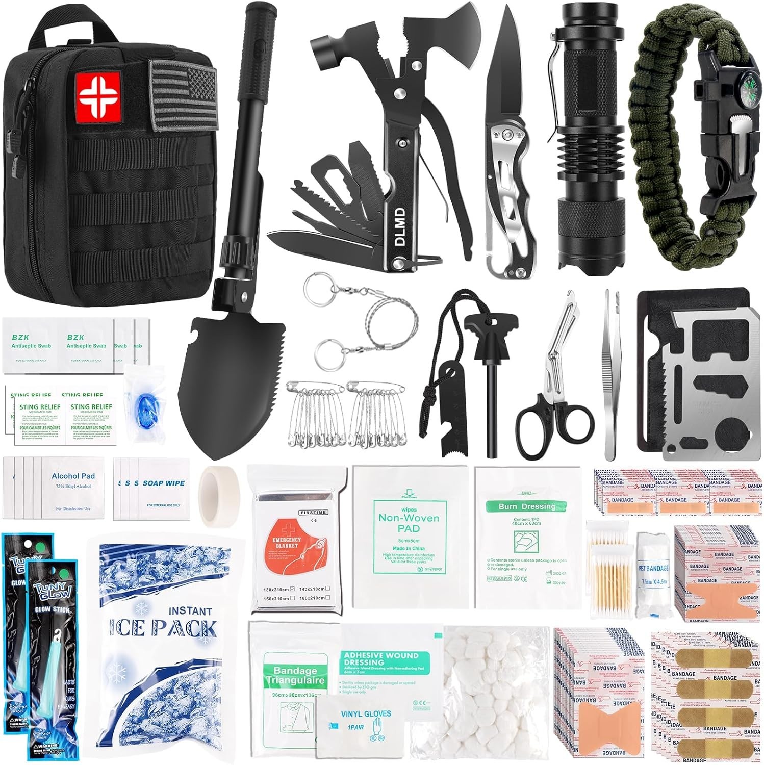 320 Piece Survival First Aid Kit Tactical Gear with Molle Pouch for Camping