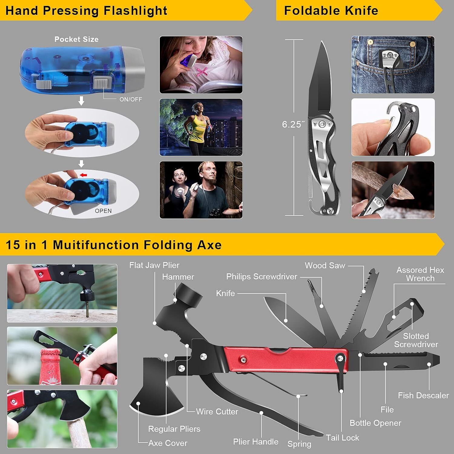Emergency Survival Kit Bag First Aid Bug out Military Prepper Kit 200Pcs Bag