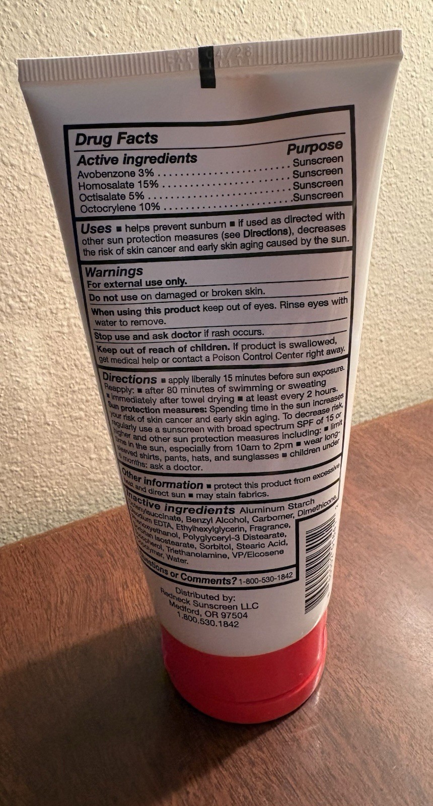 Redneck Sunscreen Sport 50 SPF Lotion Water Resistant 80 Minutes 6 FL OZ