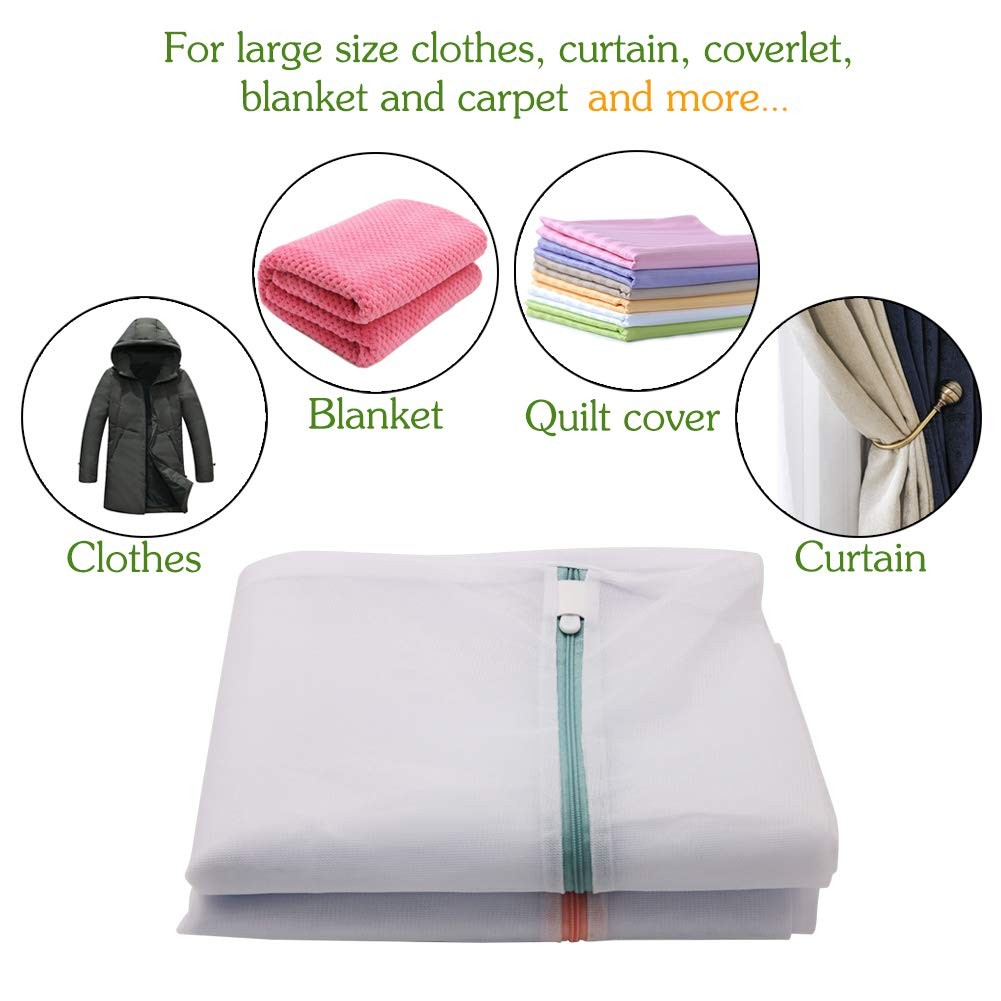 Tenn Well Extra Large Mesh Laundry Bags, 2 Pack 43 x 35 XL (43″x35″), White