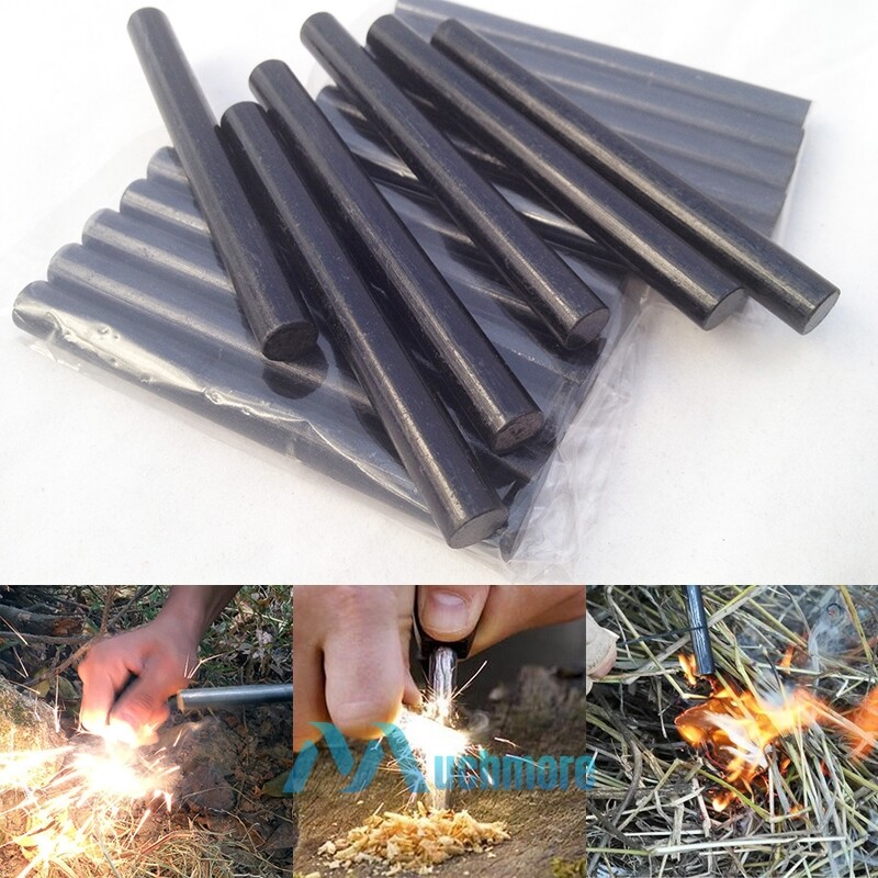 80X 5/16″ Ferrocerium Ferro Flint Fire Starter Survival Camping Rods Lighter Kit