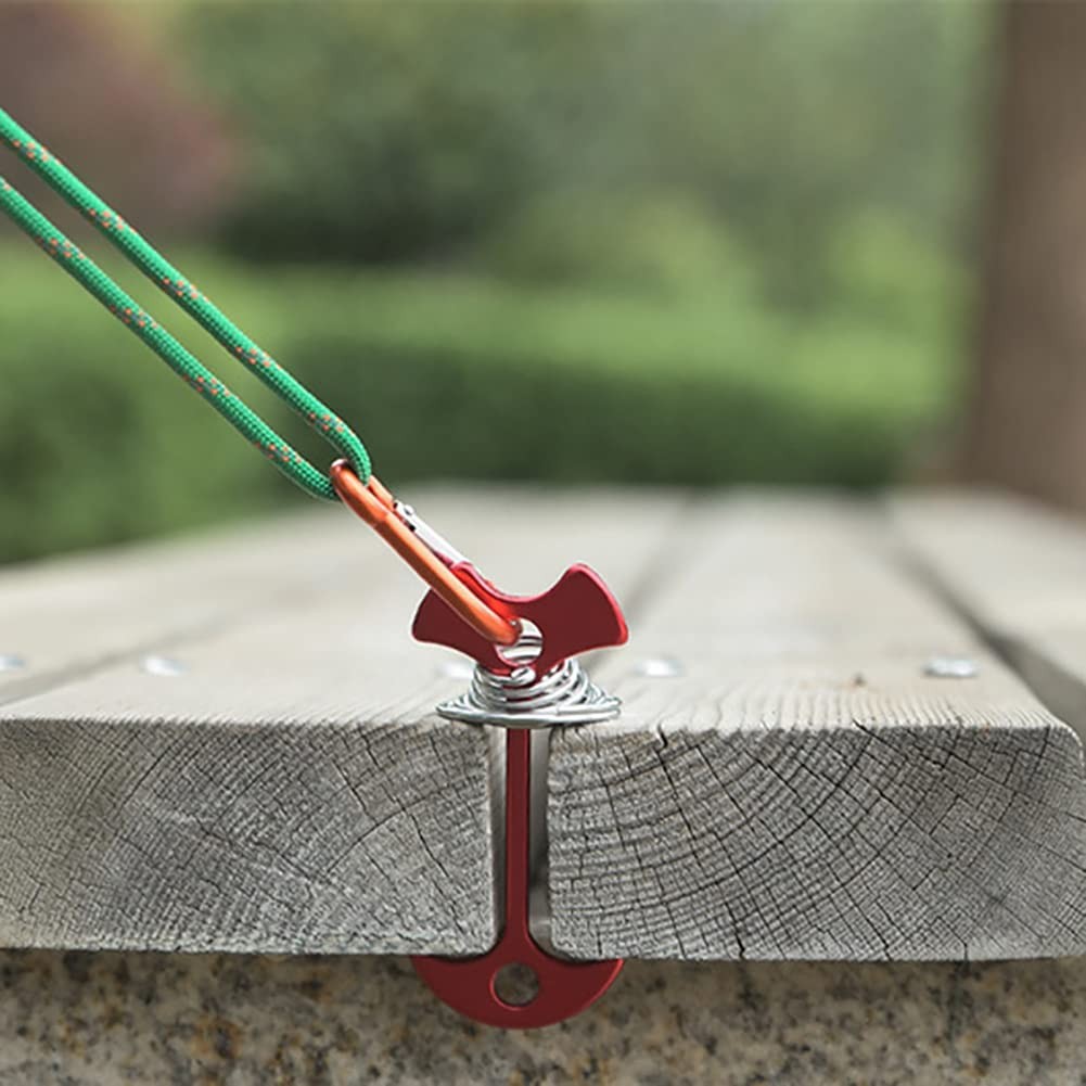 Alnicov 10Pcs Deck Plank Board Tent Stakes,Fishbone Anchor Pegs with red