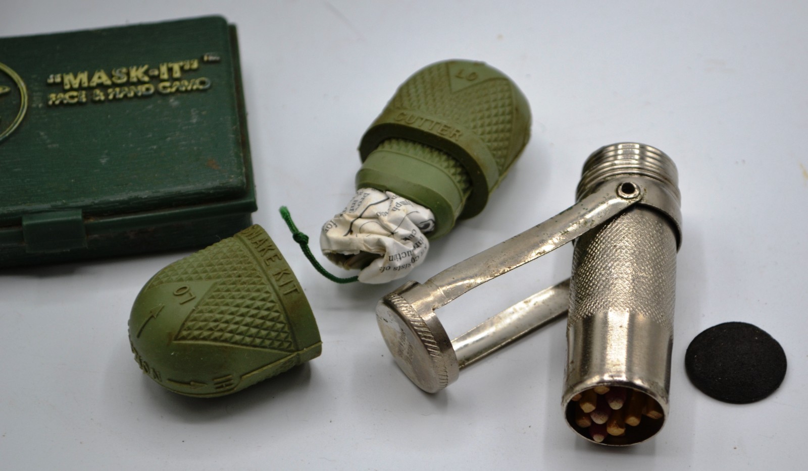 Boy Scouts Camping Survival Military – Metal Match Box Snake Bite Kit More