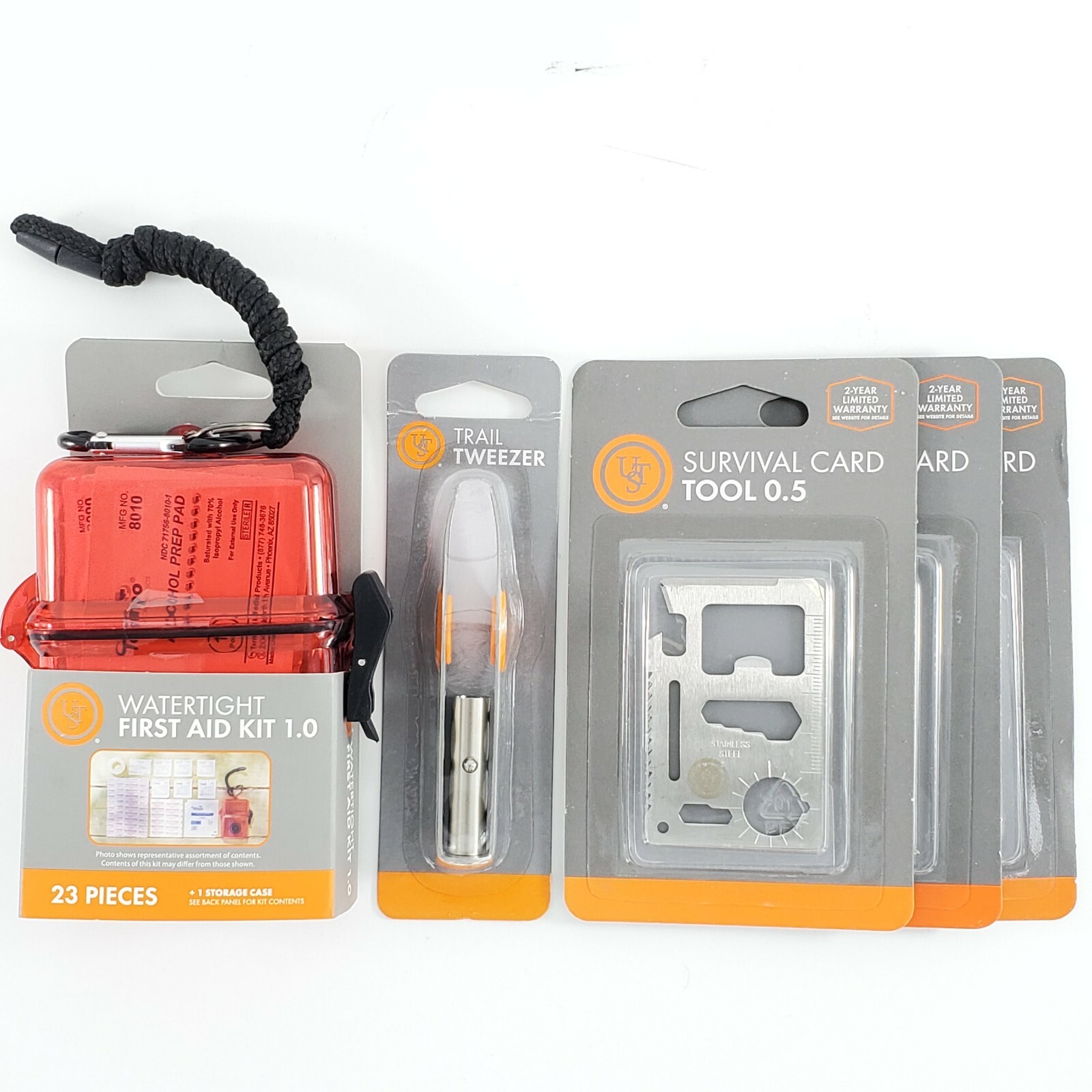 🆕 Survival! Watertight First Aid Kit 1.0 + Trail Tweezer + 3 Cards Tool! Fast!