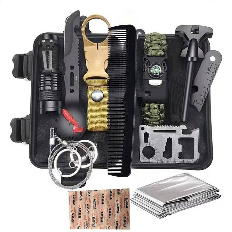 12In 1 Multifunctinal Emergency Equipment Outdoor Survival Kit Travel Camping