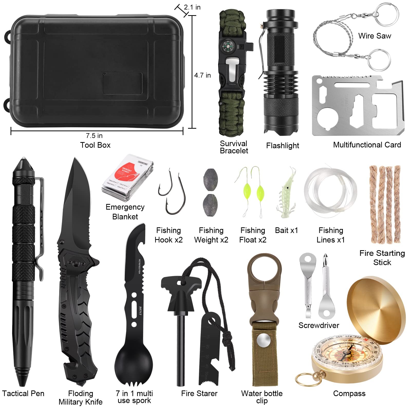 Gifts for Men Dad Christmas Husband Teenage Boy, Survival Medium size, Black