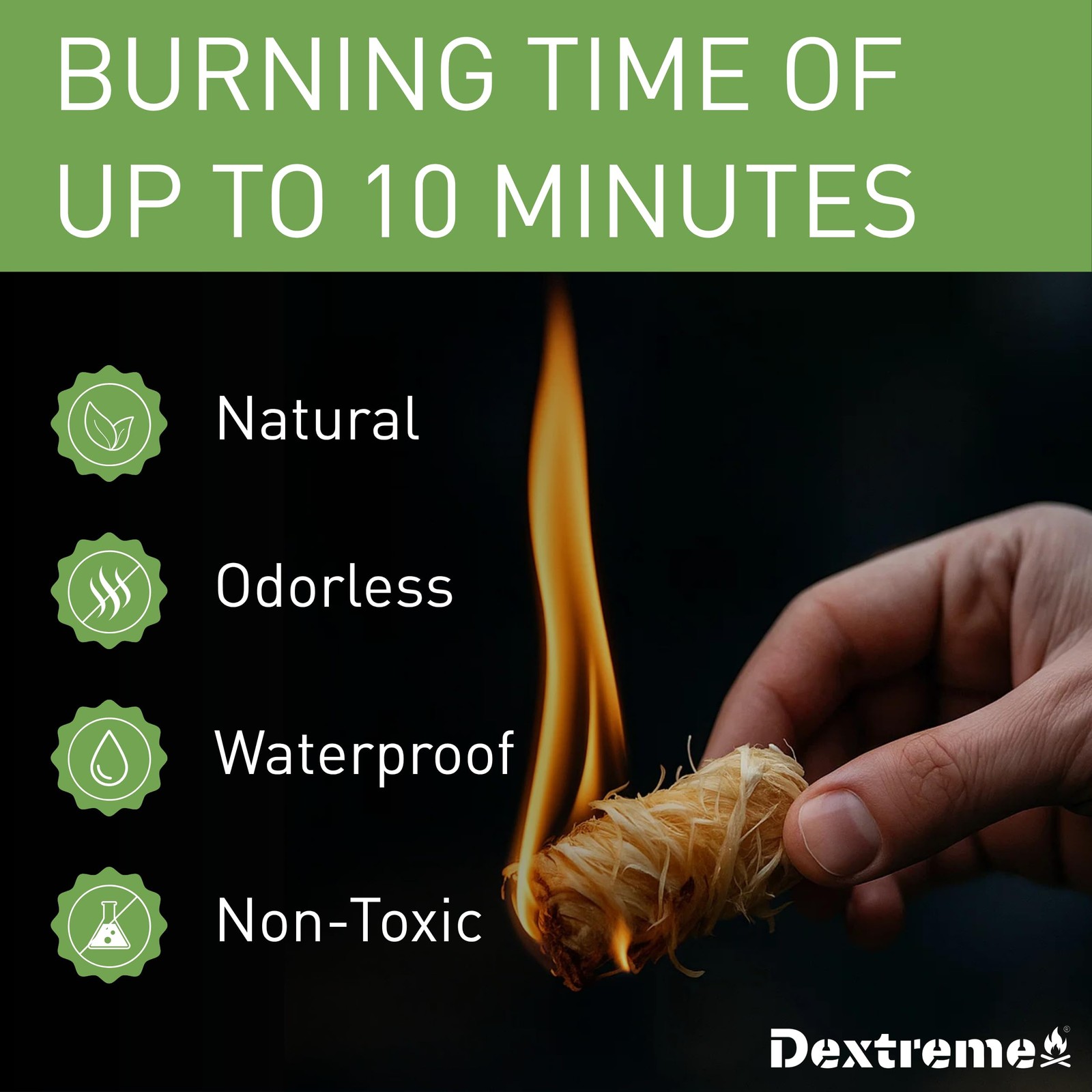 Dextreme Fire Starter (120 PCS) Natural Starters 120 Pcs, Nature Pine