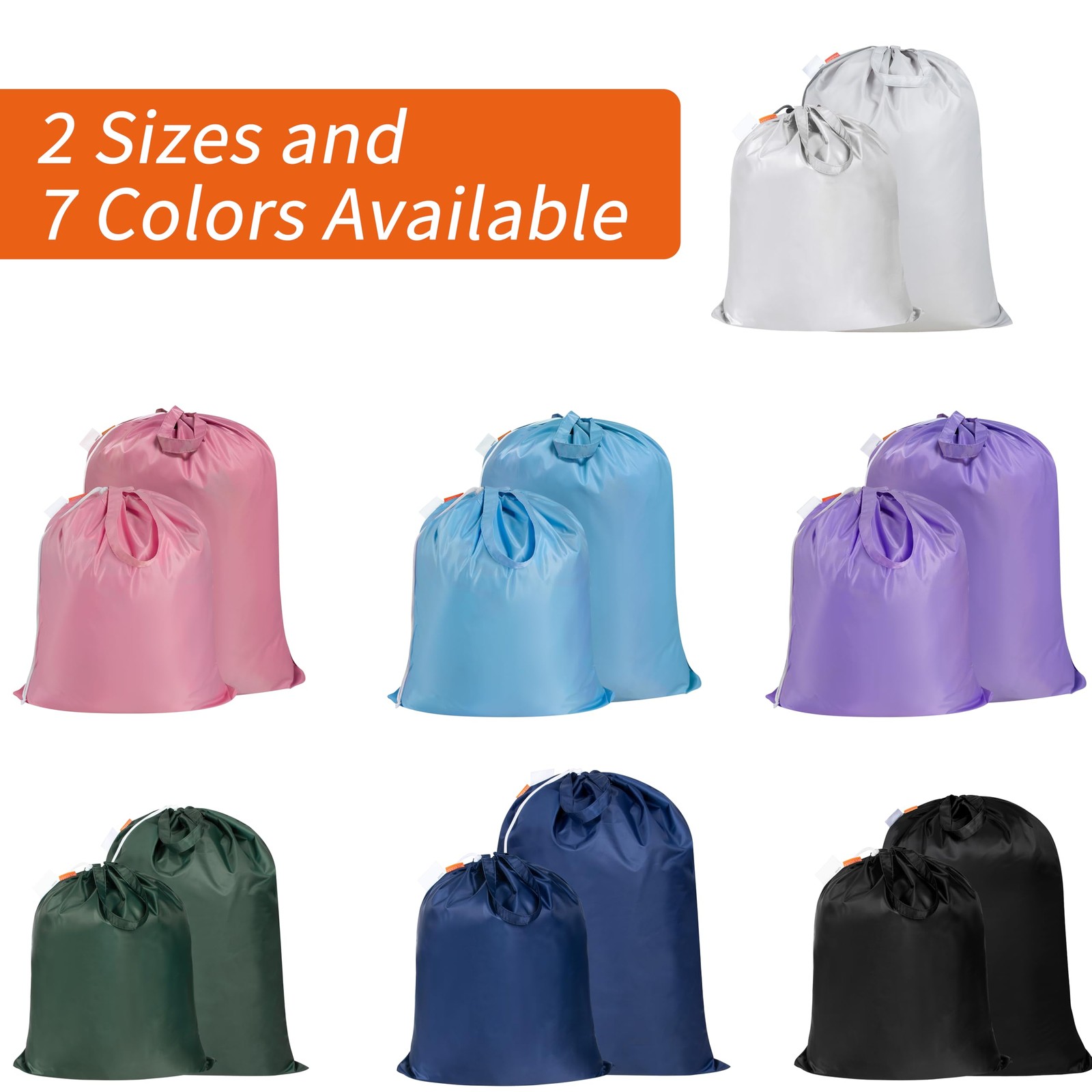Polecasa Extra Heavy-Duty Laundry Bag 28×36”- 28″ x 36″ | 1 Pack, Silver