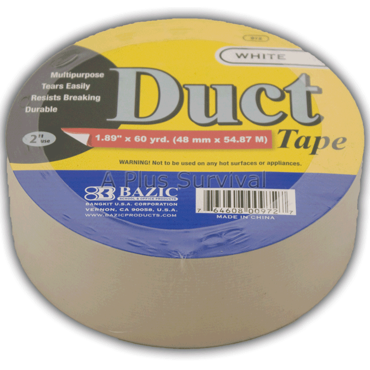 Duct Repair Tape 2″x60 Yard Emergency Survival First Aid Camping Kit White