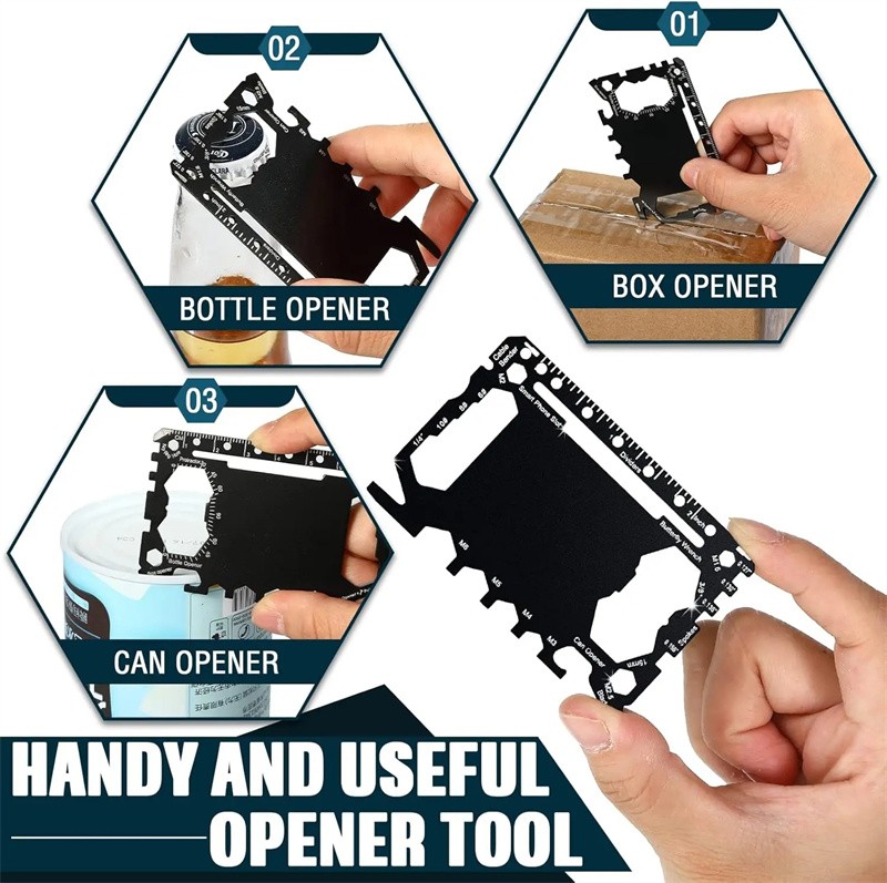 Multipurpose Tool 46 in 1 Credit Card Size Outdoor Camping Survival Accessories