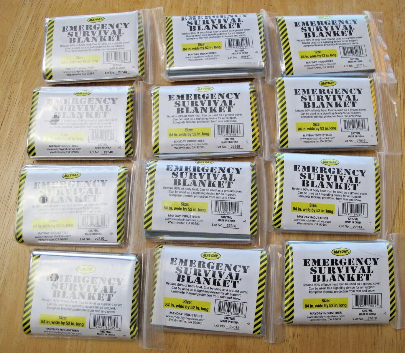 24 PACK 82 x 54 Emergency Mylar Blankets Camping Hiking Reflective FREE SHIPPING